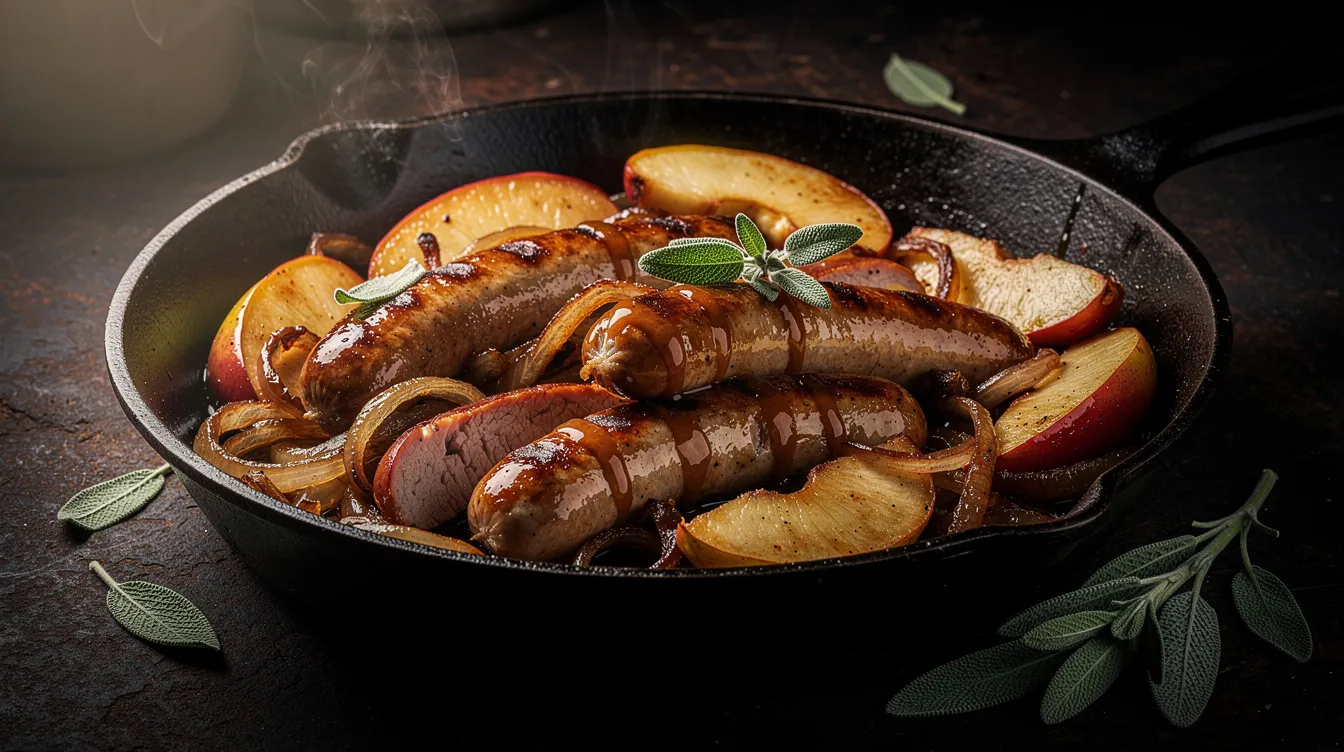 Apple Sage Pork Sausages - Dinner recipe