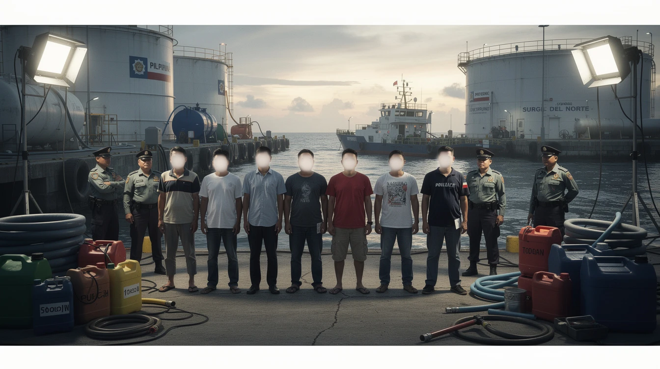 10 Suspects Arrested in Surigao del Norte for Alleged 'Paihi' Fuel Pilferage