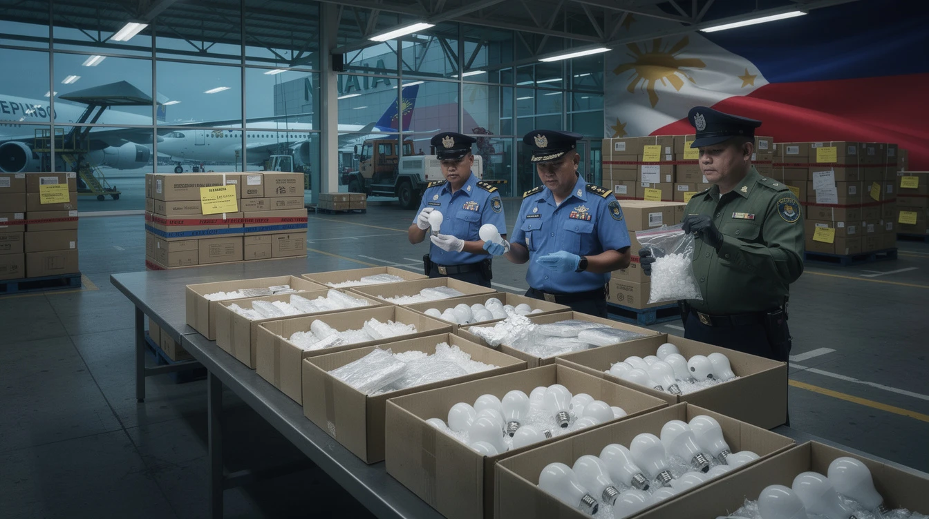 BOC Seizes P250 Million Shabu Hidden in Imported Light Bulbs at NAIA