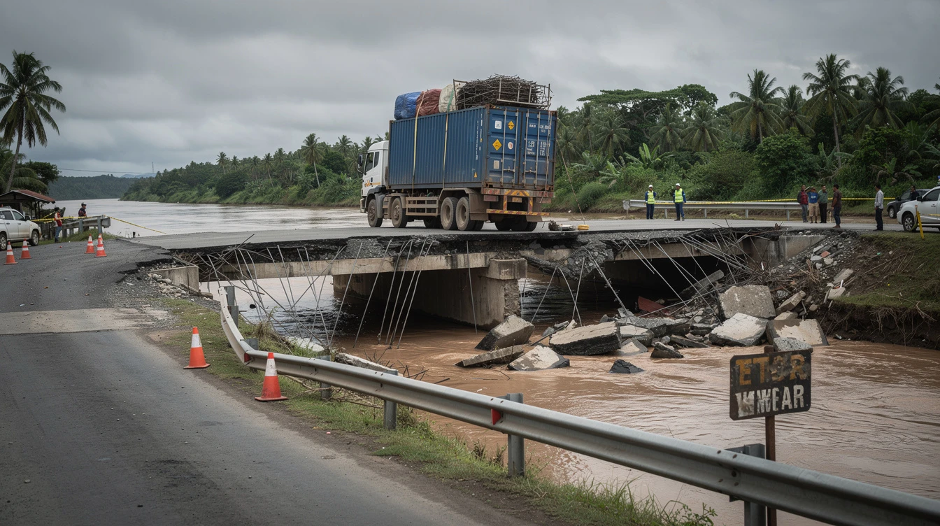 1 Overloaded Truck, 1 Collapsed Bridge: Ilocos Sur Detour Gives Way Under 102 Tons
