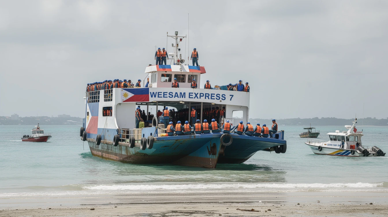MV Weesam Express 7 Runs Aground Near Mactan Channel; All 210 Onboard Safe