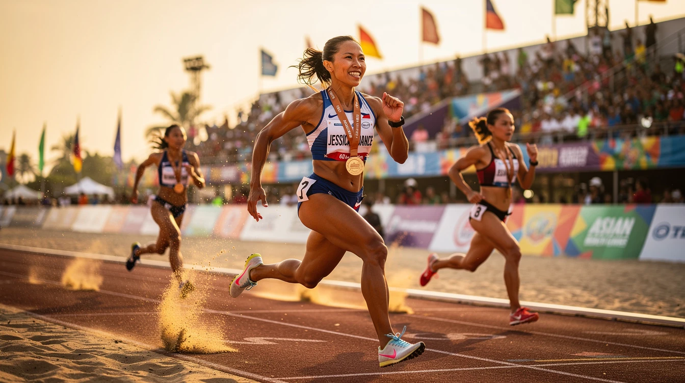 Filipina sprinter Jessica Laurance sprints to bronze in Asian Beach Games 60m