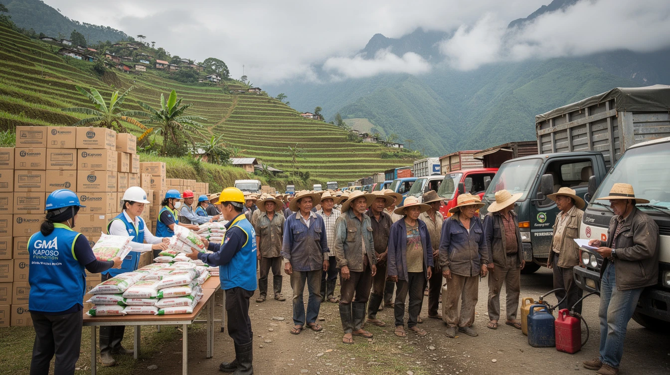 GMA Kapuso Foundation Distributes Aid to 4,000 Filipino Farmers, Truck Drivers in Mountain Province Amid Fuel Crisis