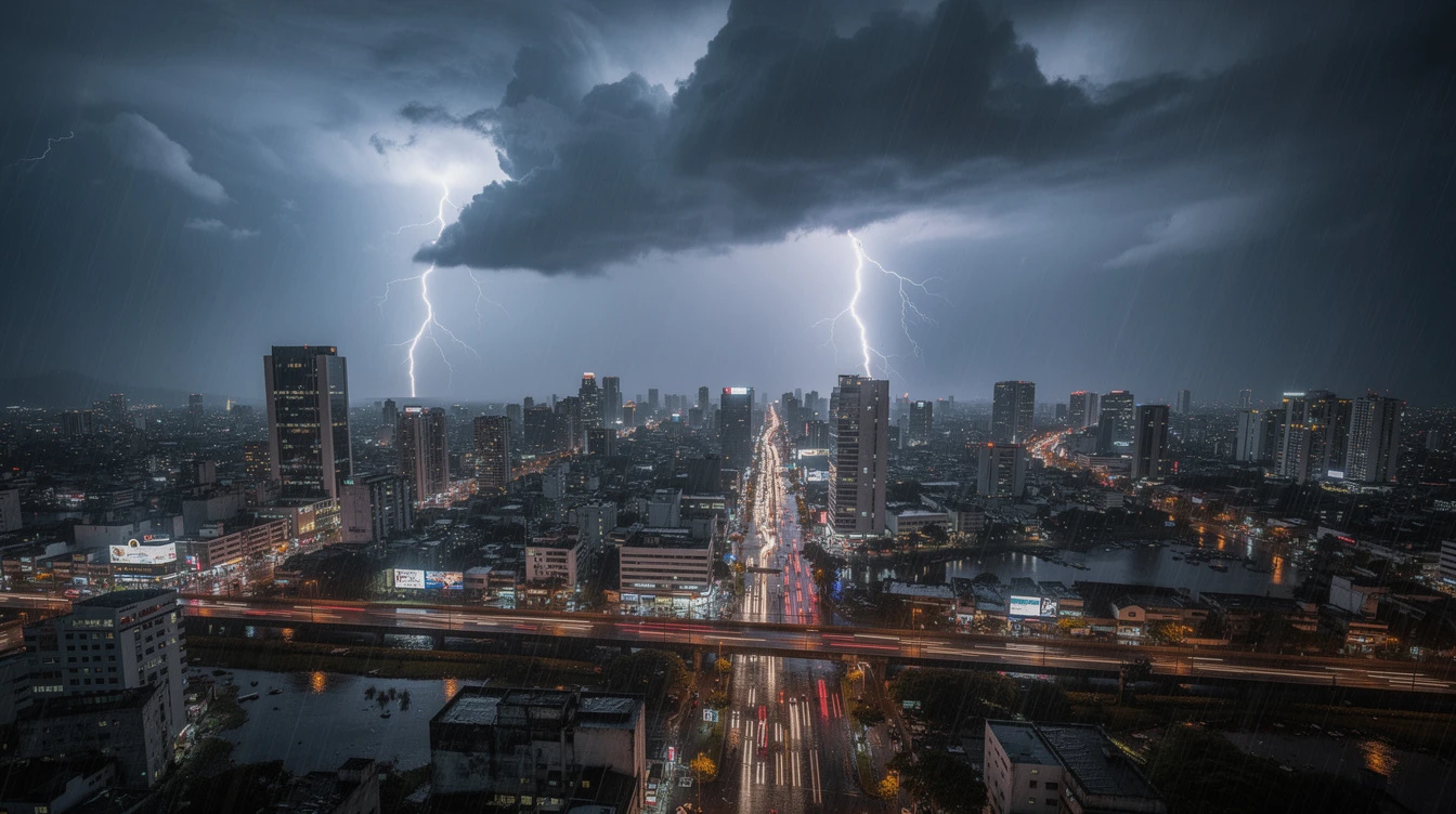 Intense Thunderstorm Batters Metro Manila, Western Rizal; Pagasa Issues Warnings for Multiple Luzon Areas