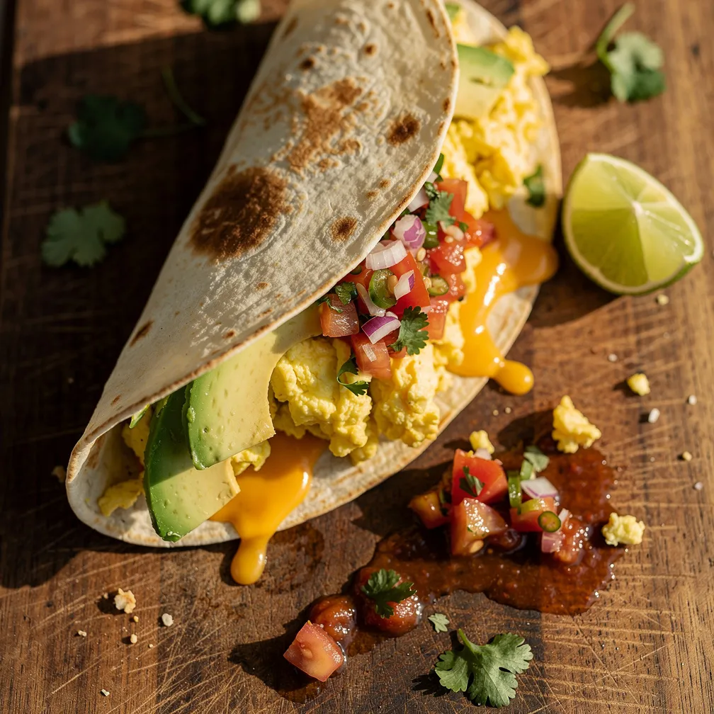 Avocado Egg Breakfast Burrito - Breakfast recipe