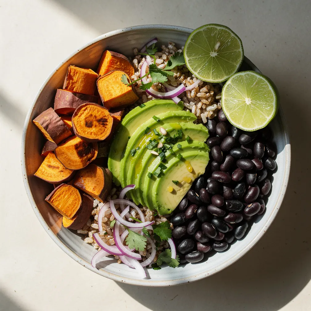 Black Bean & Sweet Potato Burrito Bowl - Vegetarian recipe