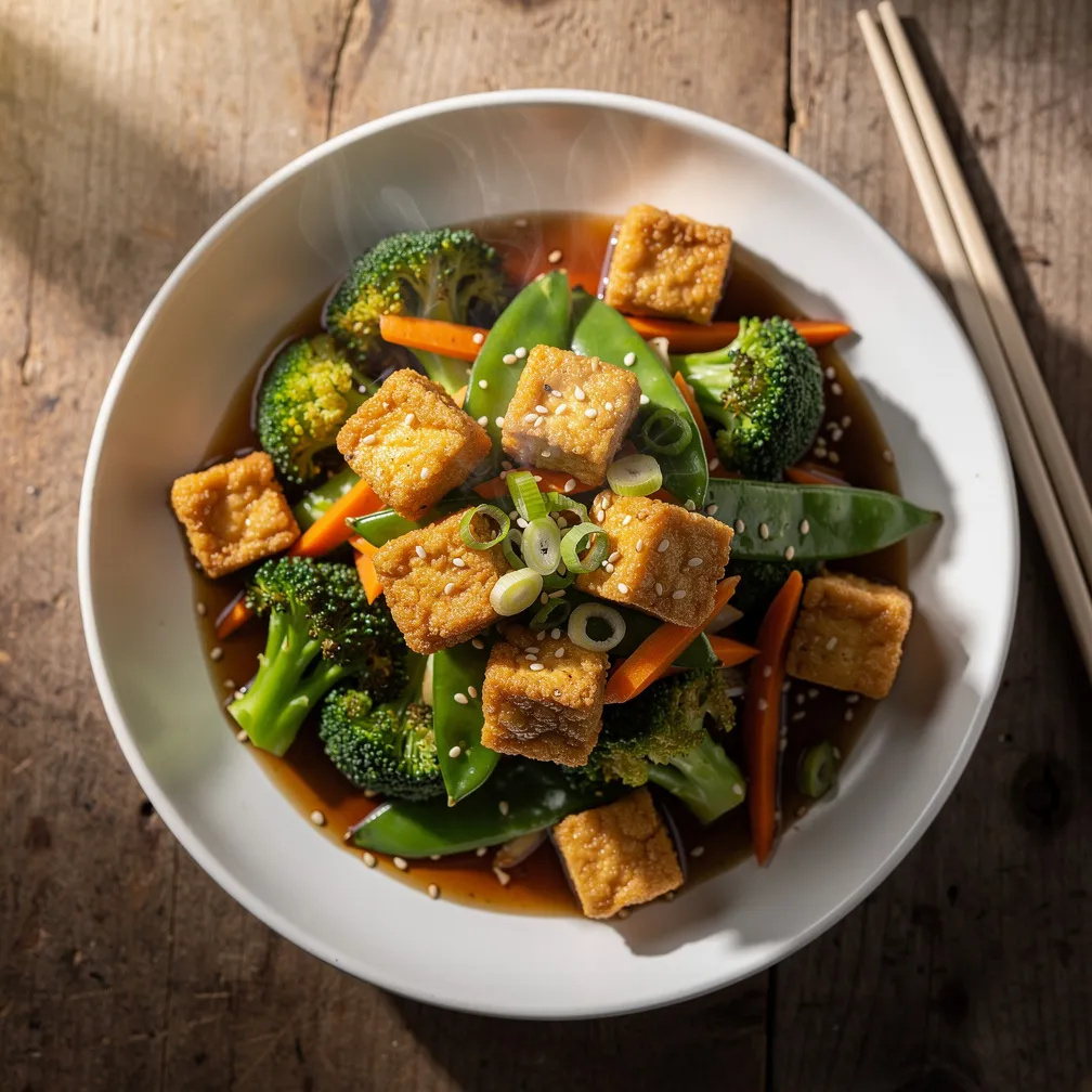 Ginger Soy Tofu Stir-Fry - Vegetarian recipe