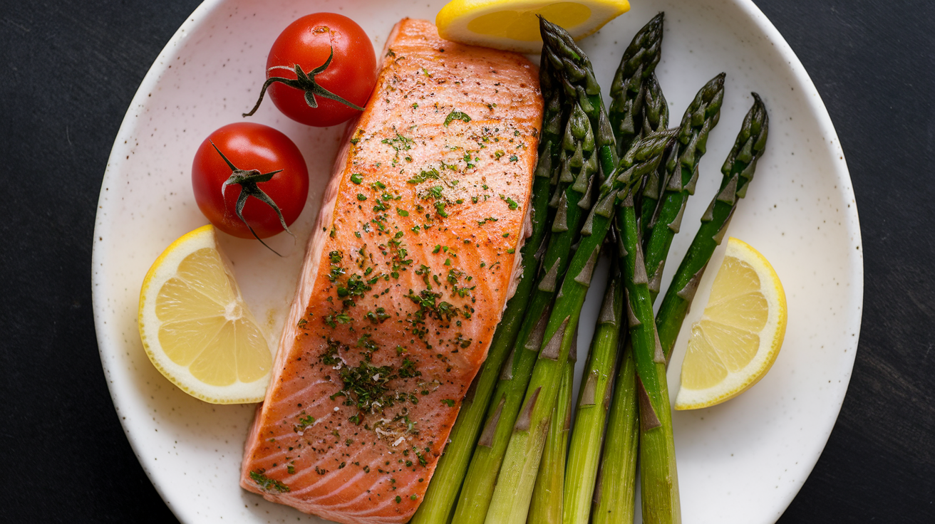 Lemon Garlic Salmon & Asparagus - Dinner recipe