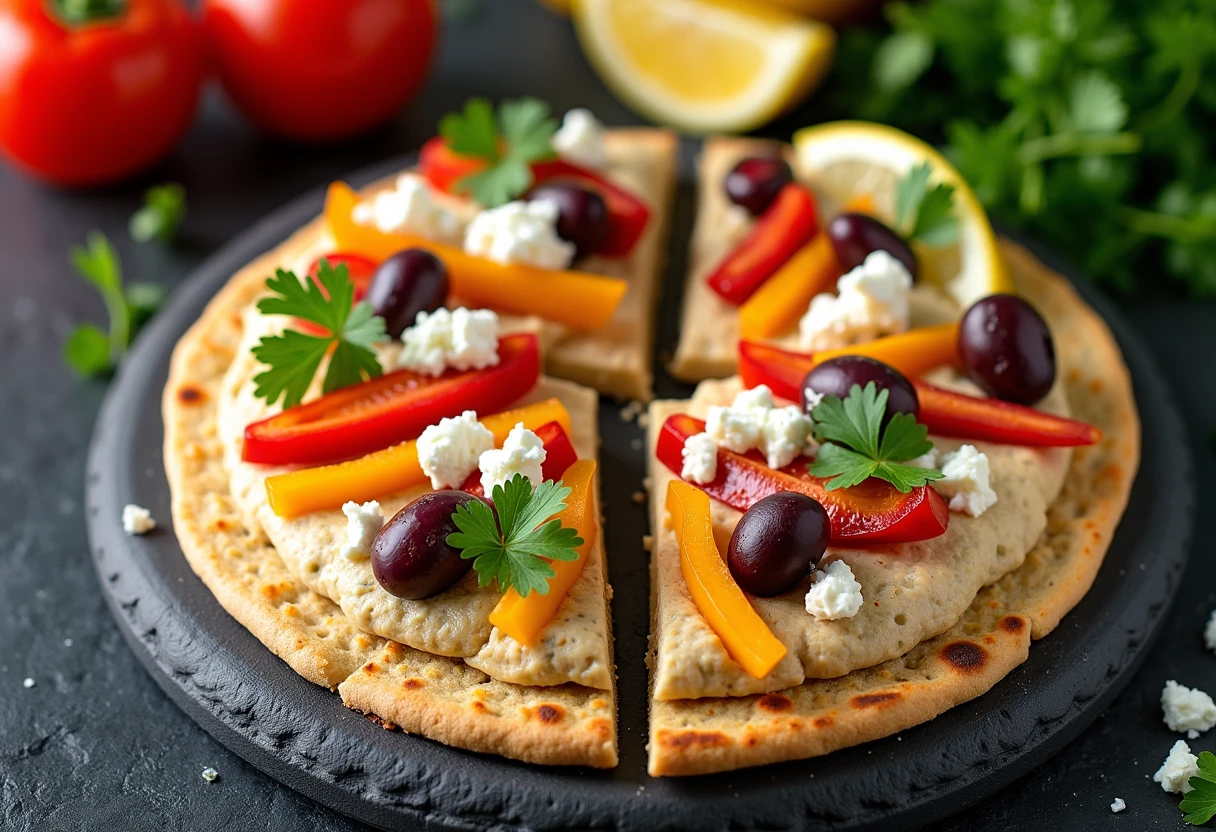 Loaded Mediterranean Flatbread - Snacks recipe (20 min)
