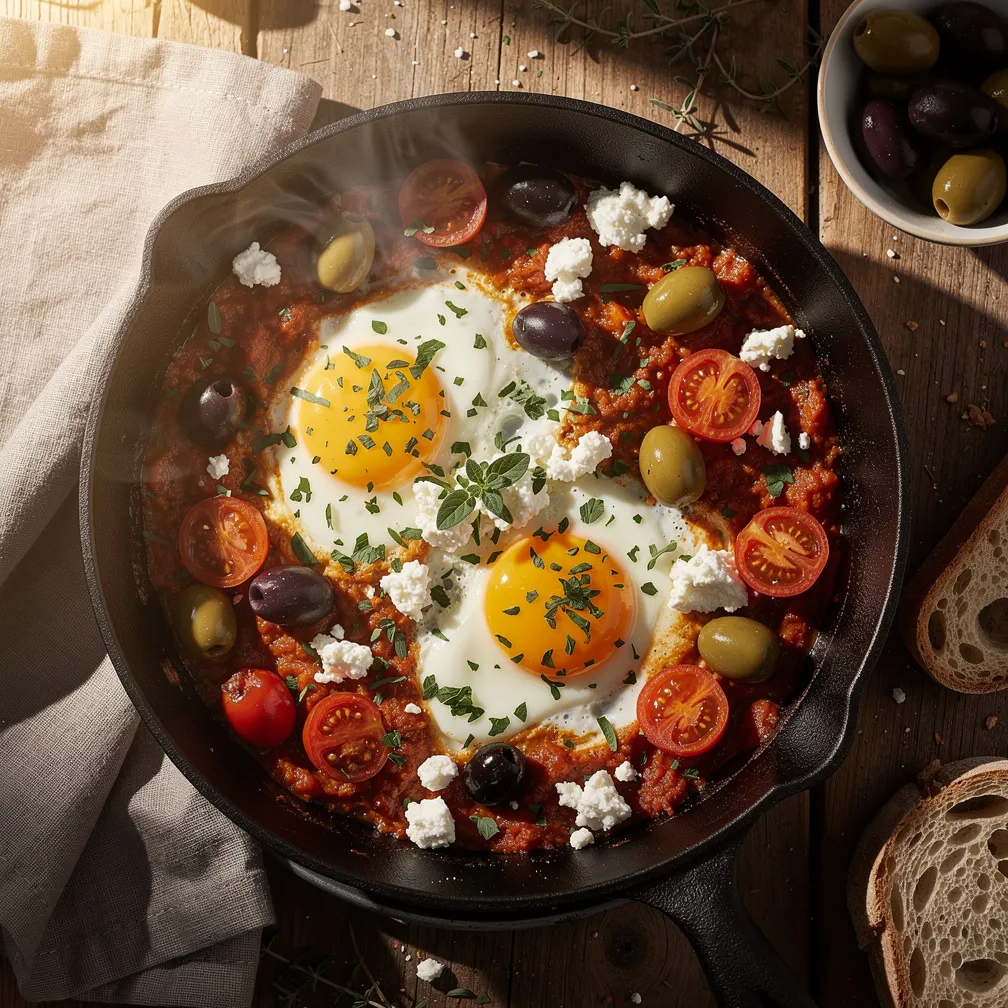 Mediterranean Eggs with Feta - Breakfast recipe