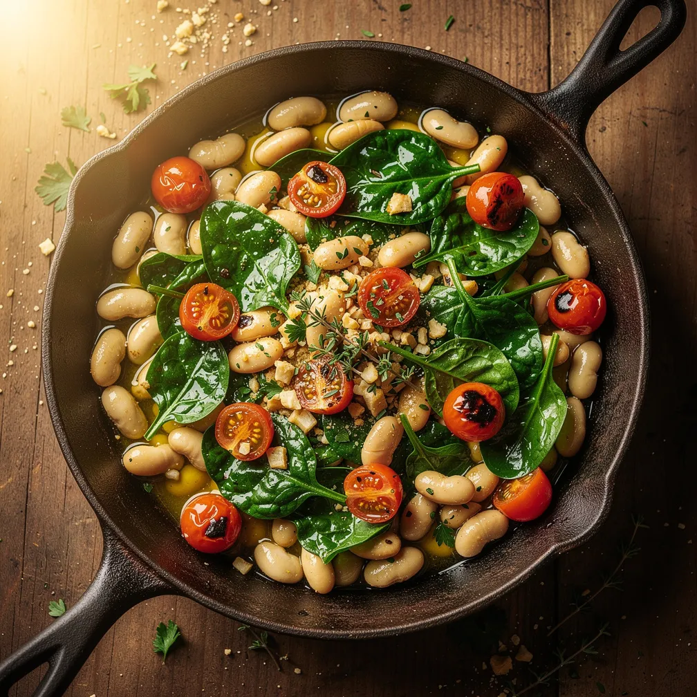 Sauteed White Beans and Greens - Vegetarian recipe