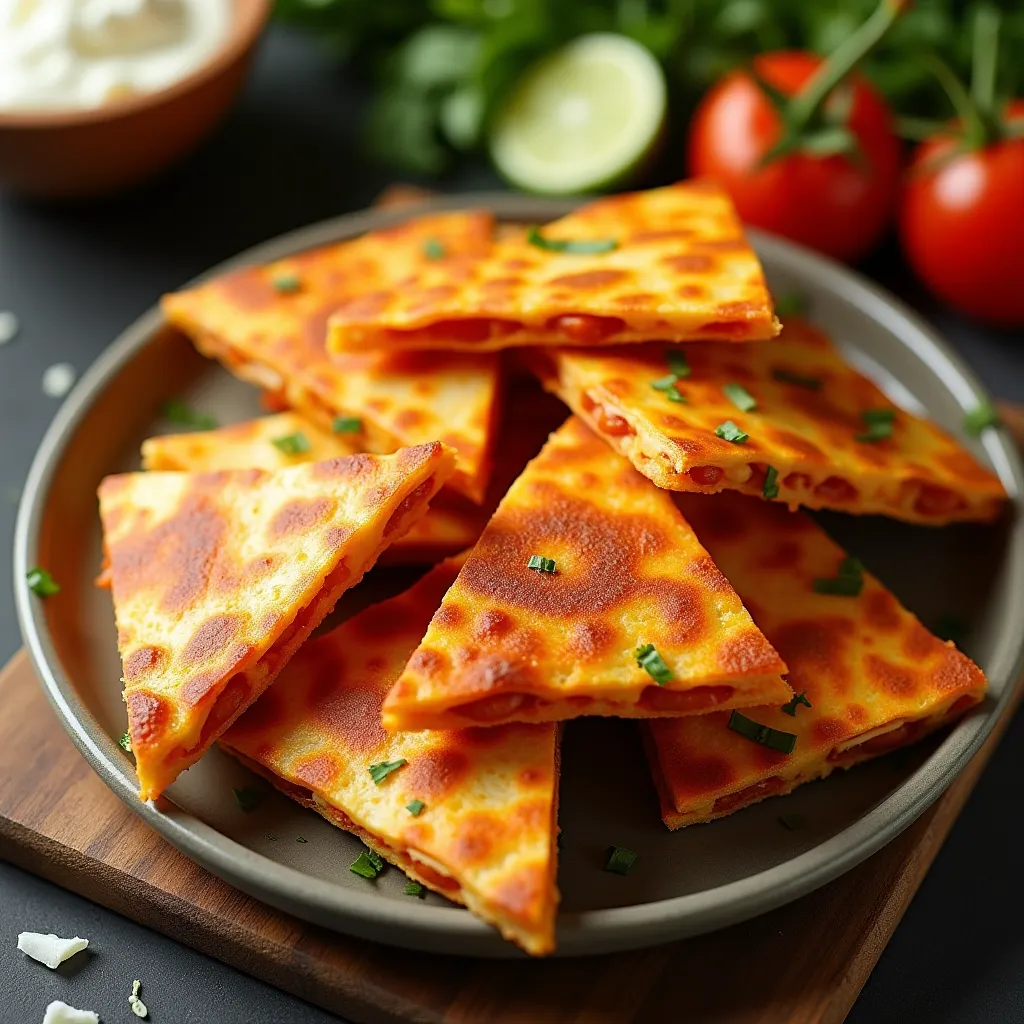 Spicy Chorizo & Manchego Quesadilla Wedges - Snacks recipe