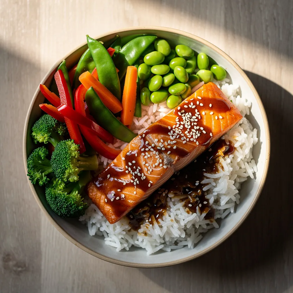 Teriyaki Salmon Bowl Pan - Dinner recipe