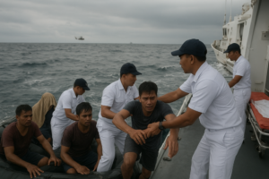 Fifteen Filipino Survivors Rescued After Vessel Capsizes