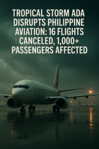Tropical Storm Ada Disrupts Philippine Aviation: 16 Flights Canceled, 1,000+ Passengers Affected