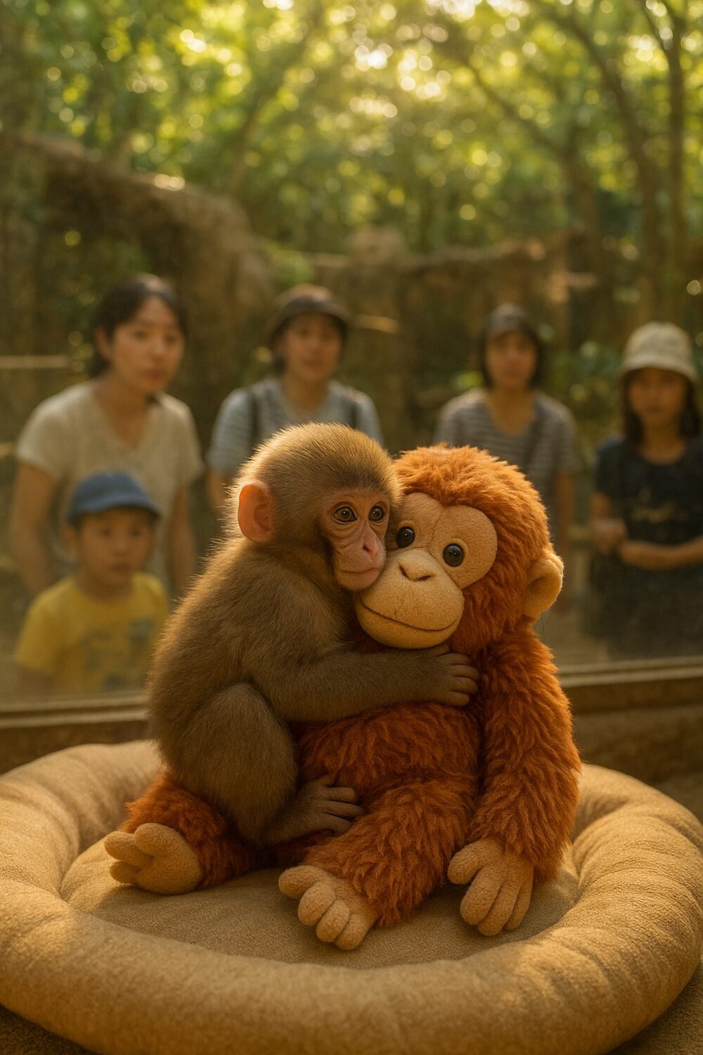 Punch the Macaque Finds Comfort in Stuffed Orangutan